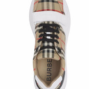 Burberry Check, Suede and Leather Sneaker Size 7.5 