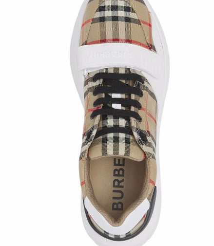Burberry Check, Suede and Leather Sneaker Size 7.5 "Never Owned"