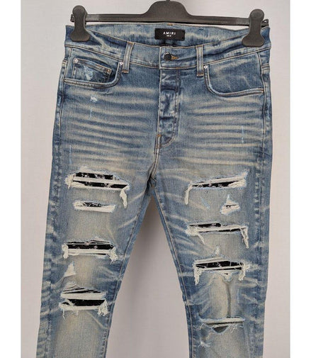 Amiri Vintage Indigo Black Sequin Thrasher Jeans "Never Owned"