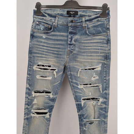 Amiri Vintage Indigo Black Sequin Thrasher Jeans "Never Owned"