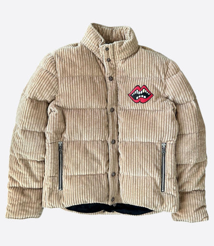 Chrome Hearts Beige Corduroy Chomper Puffer Jacket Size M "Never Owned"