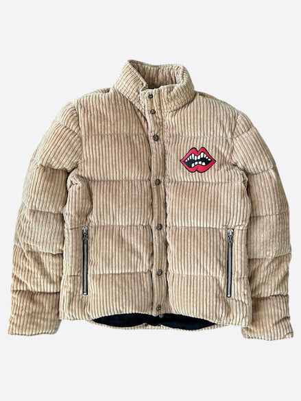 Chrome Hearts Beige Corduroy Chomper Puffer Jacket Size M "Never Owned"