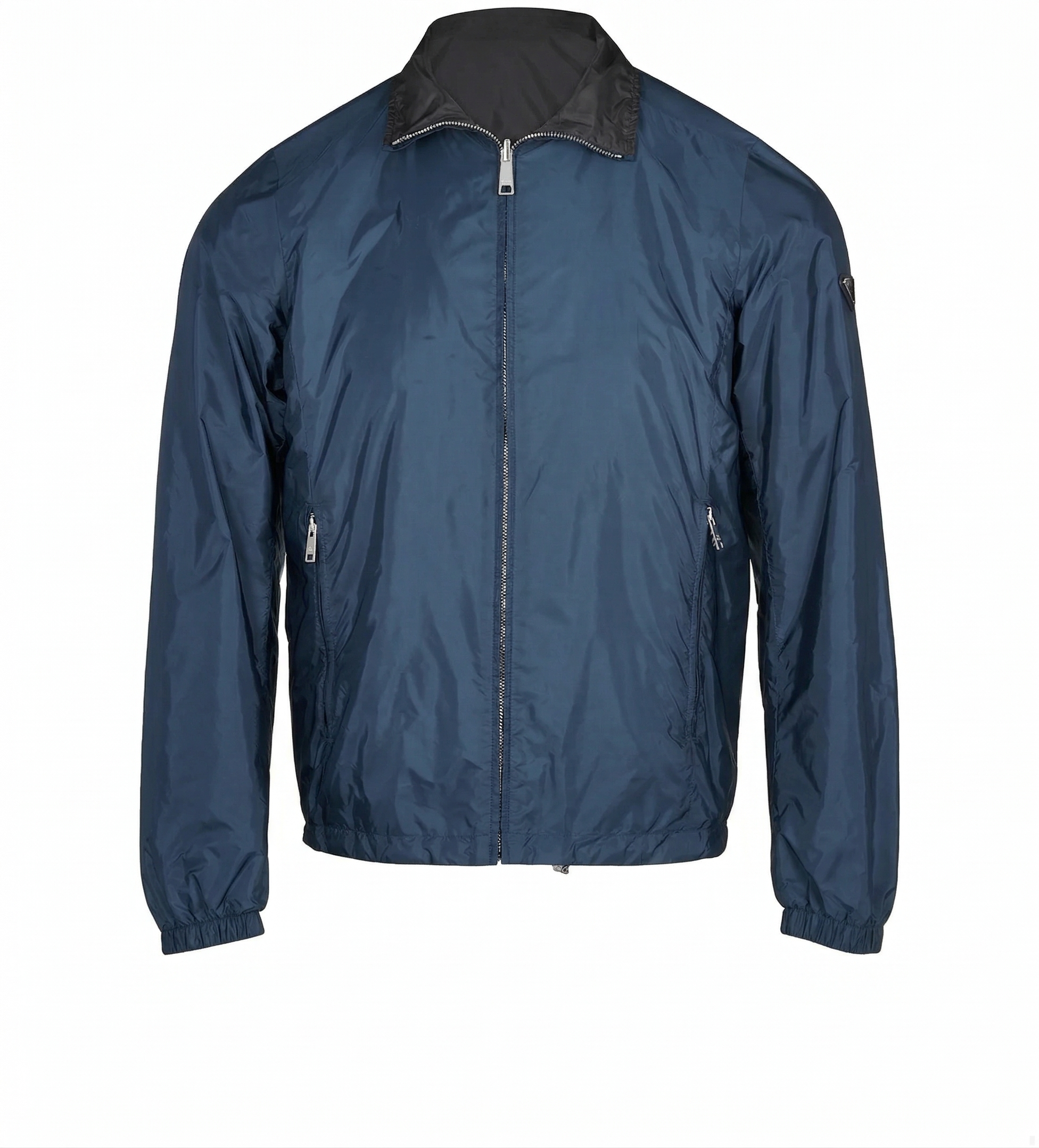 Prada Re-Nylon Enamel Logo Reversible Teal/Black Jacket (Pre-Loved)