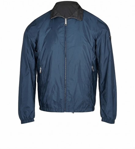 Prada Re-Nylon Enamel Logo Reversible Teal/Black Jacket (Pre-Loved)