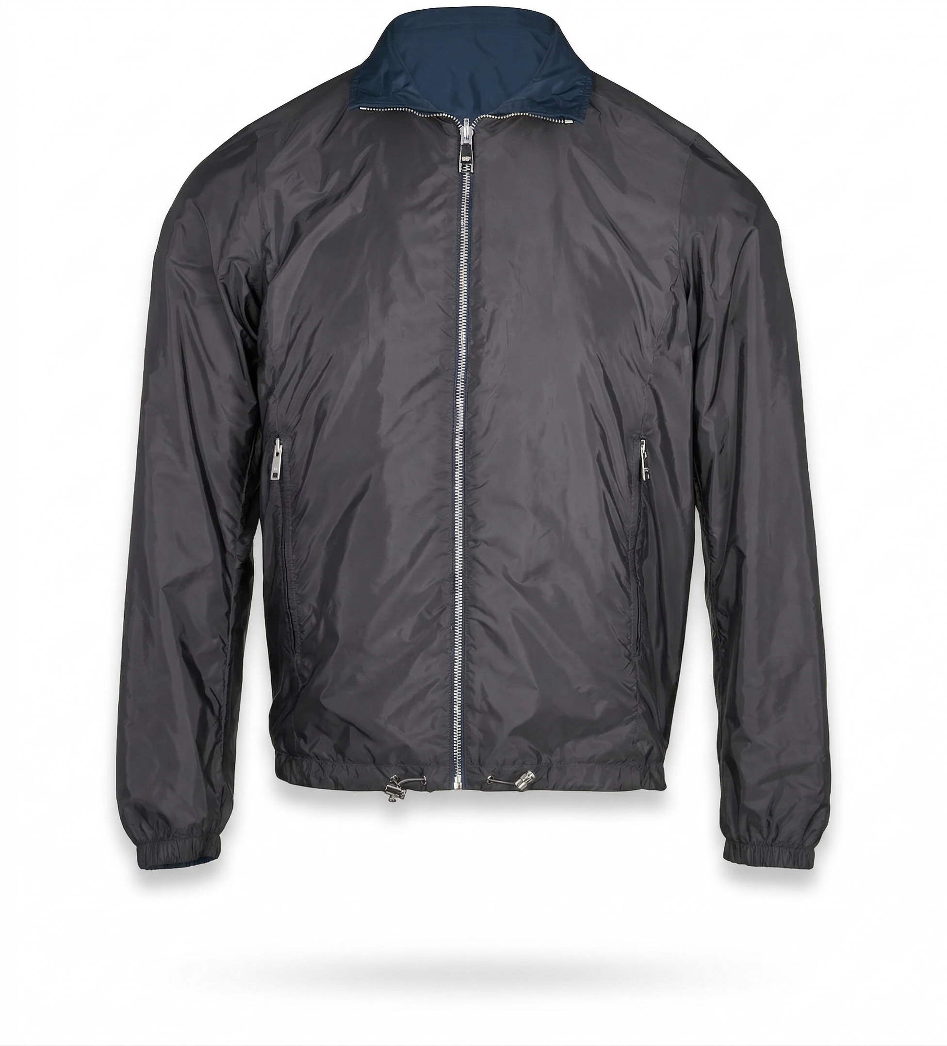 Prada Re-Nylon Enamel Logo Reversible Teal/Black Jacket (Pre-Loved)