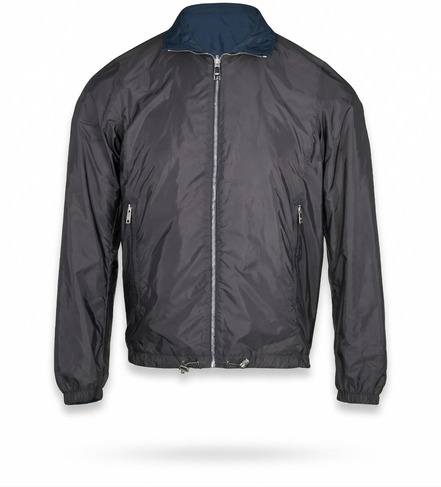 Prada Re-Nylon Enamel Logo Reversible Teal/Black Jacket (Pre-Loved)