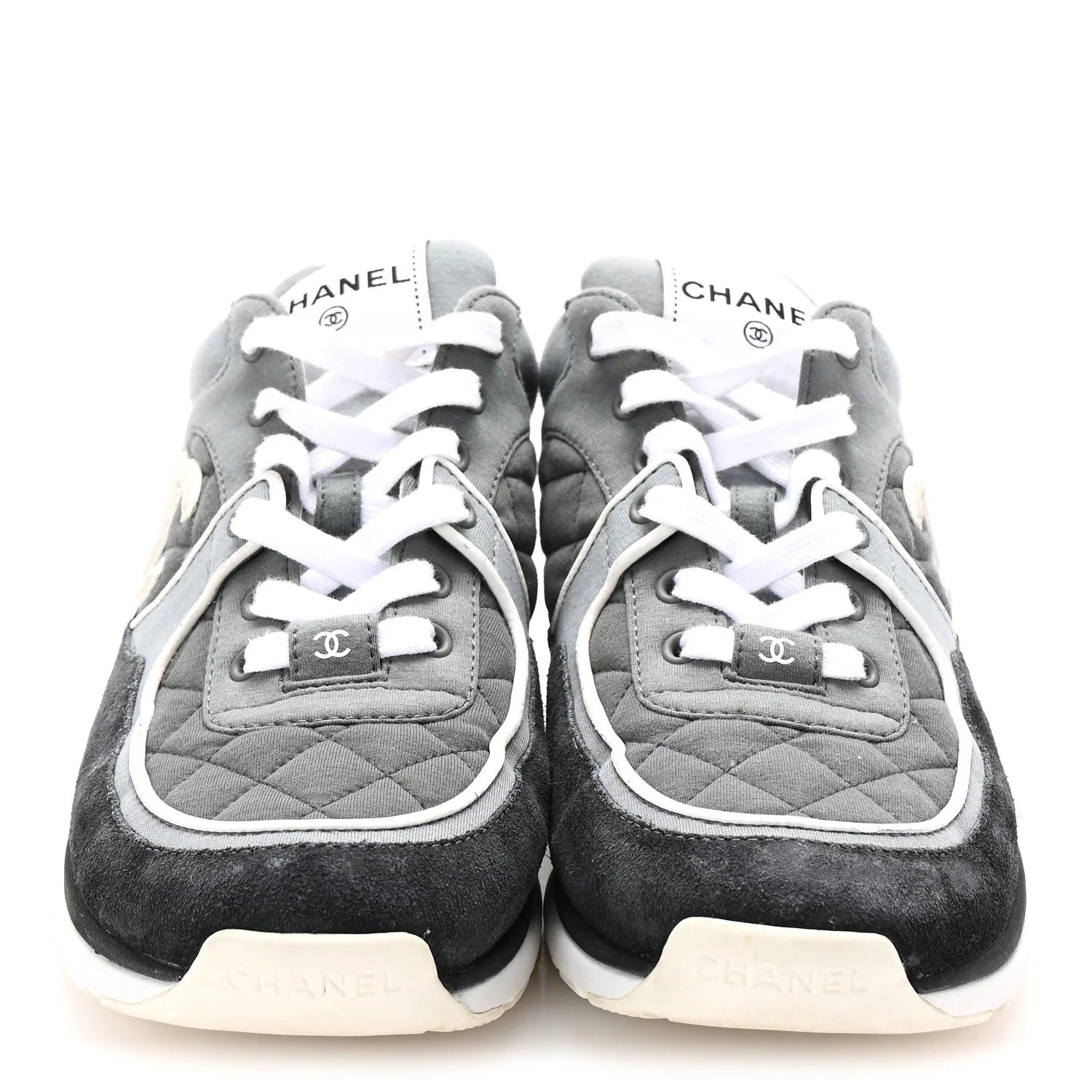 Rarest Chanel Grey Quilted Runner Sneakers (Pre-Loved)