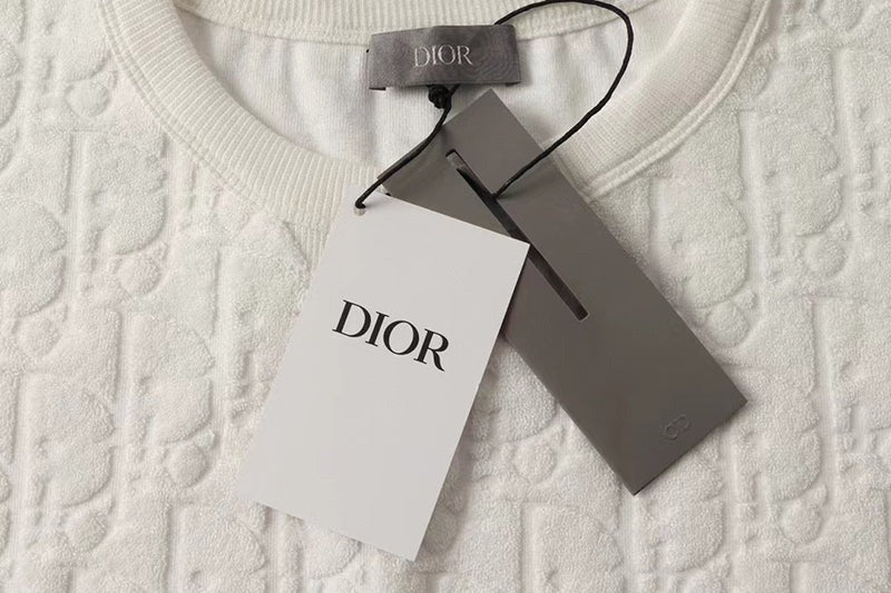 Dior Oblique Terry Cotton White T-Shirt (Pre-Loved)