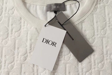 Dior Oblique Terry Cotton White T-Shirt (Pre-Loved)