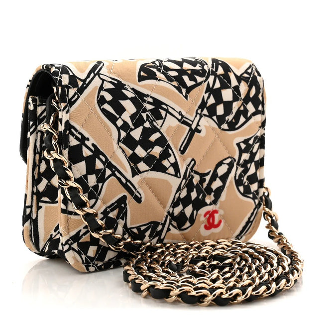 Chanel Racing Flag Printed Mini Wallet On Chain "Unworn"