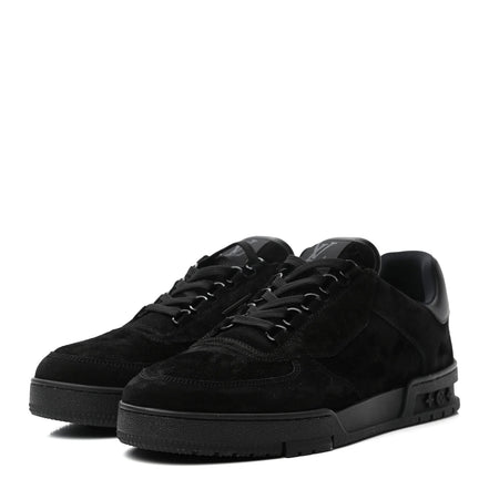 Louis Vuitton Black Suede & Leather Low-Top Sneakers (Pre-Loved)