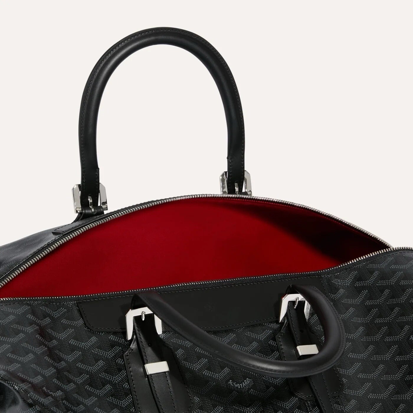 Goyard Jet Black Goyardine Canvas Bowling 45 