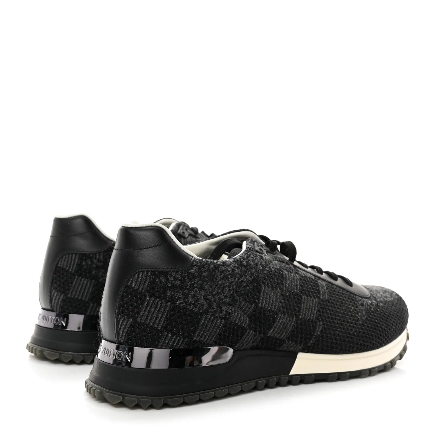 Louis Vuitton Black Damier Knit Run Away Sneakers (Pre-loved)
