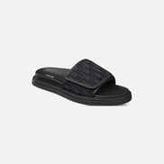 Dior Black Oblique Jacquard Aqua Sandals 