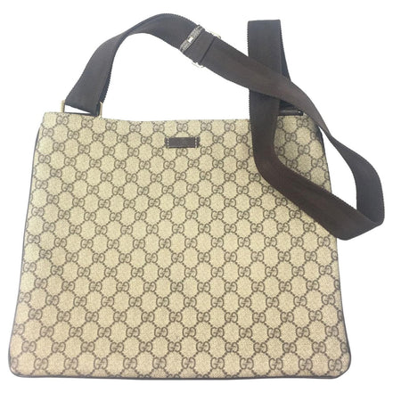 Gucci GG Supreme Canvas Flat Crossbody Bag (Pre-Loved)