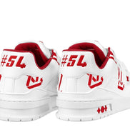 Louis Vuitton White & Red Graphic LV Trainers 
