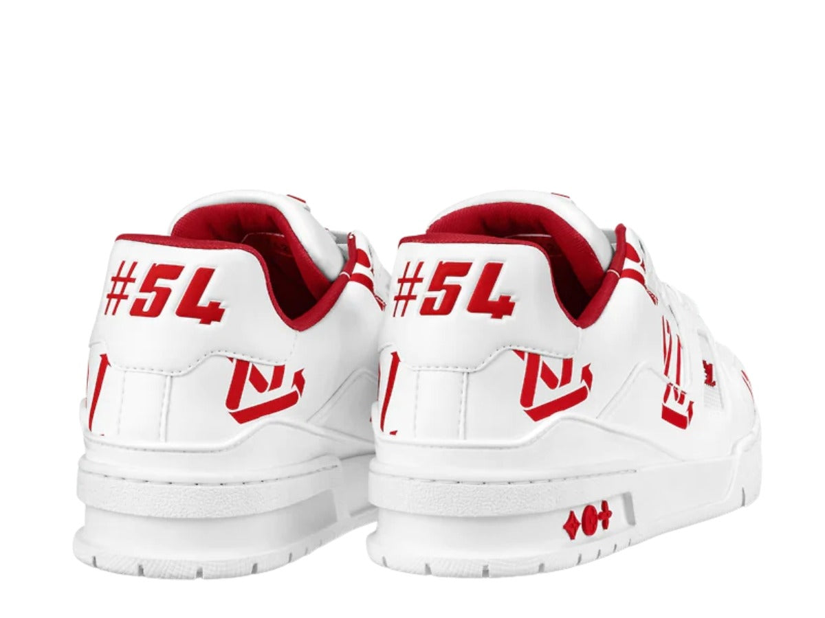 Louis Vuitton White & Red Graphic LV Trainers 
