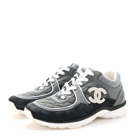 Rarest Chanel Grey Quilted Runner Sneakers (Pre-Loved)