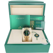 Rolex Day-Date 36 128238 Yellow Gold Green Ombré Diamond Dial 
