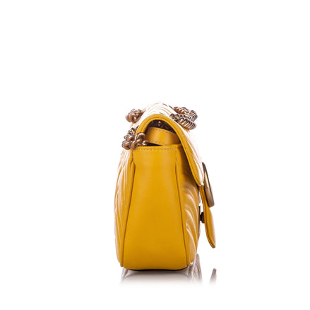 Gucci GG Marmont Matelassé Yellow Leather Mini Bag (Pre-Loved)