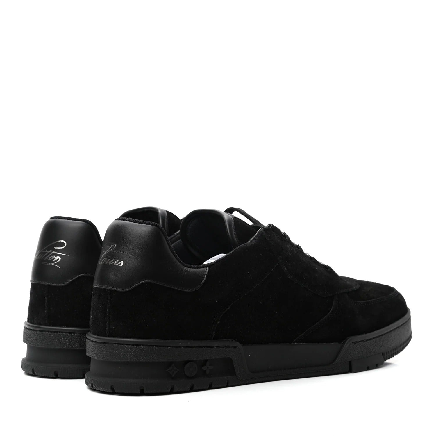 Louis Vuitton Black Suede & Leather Low-Top Sneakers (Pre-Loved)