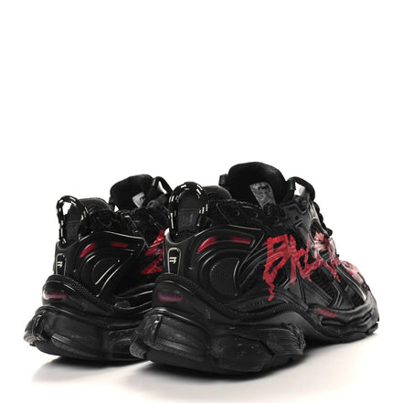 Balenciaga Black & Red Graffiti Runner Sneakers "Unworn"