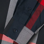 Burberry Charcoal and Red Check Long-Sleeve Shirt (Pre-Loved)