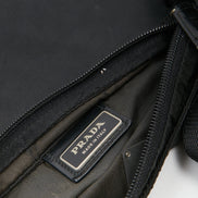 Prada Re-Nylon Enamel Logo Black Crossbody Bag (Pre-Loved)
