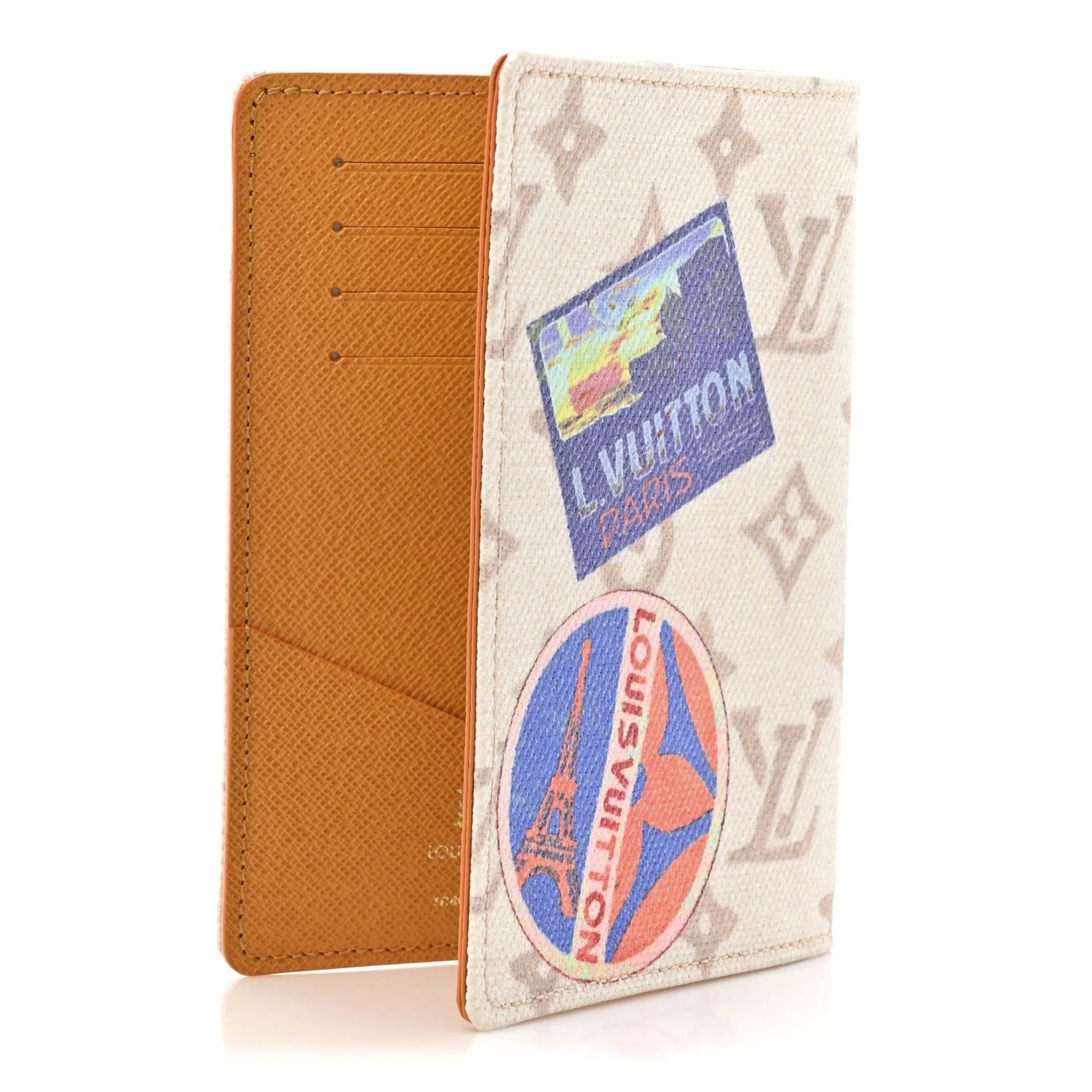 Louis Vuitton White Monogram Giant Stickers Passport Cover (Pre-Loved)