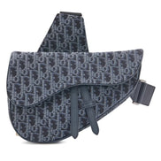 Dior Black & Grey Oblique Jacquard Saddle Bag (Pre-Loved)