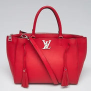 Louis Vuitton Rubis Red Taurillon Leather Lockmeto Tote 