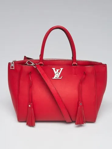 Louis Vuitton Rubis Red Taurillon Leather Lockmeto Tote "Unworn"