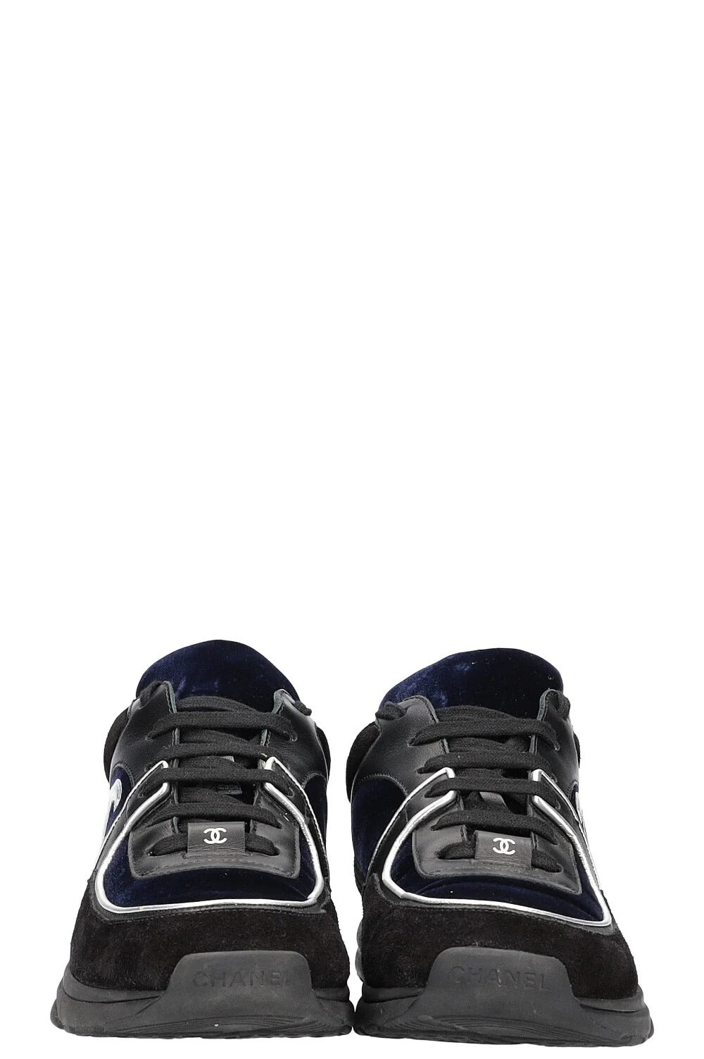 Chanel Velour Runners Black & Silver 