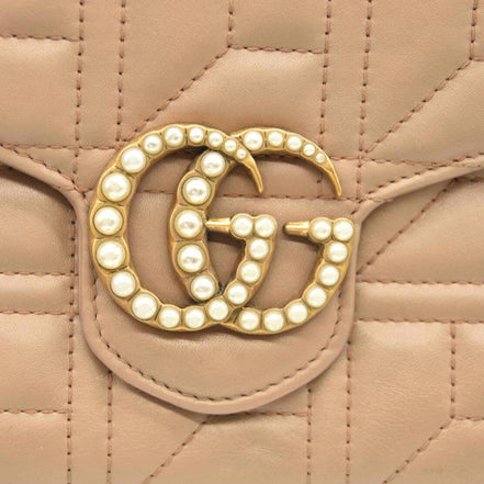 Gucci GG Marmont Matelassé Pearl Wallet on Chain Dusty Pink "Unworn"