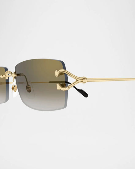 Cartier CT0550S C de Cartier Gold Rimless Sunglasses "Unworn"