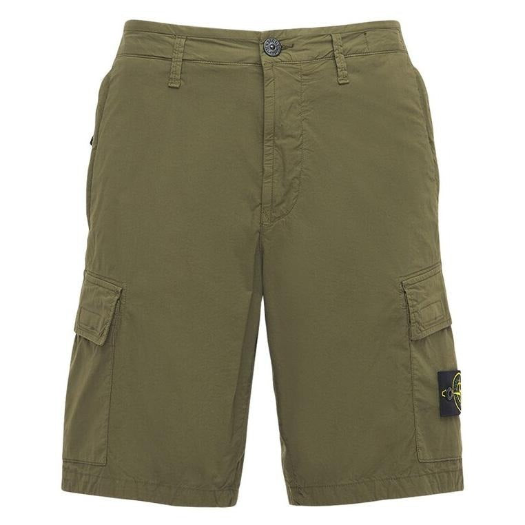 Stone Island Nylon Metal Cargo Shorts Olive Green (Pre-Loved)