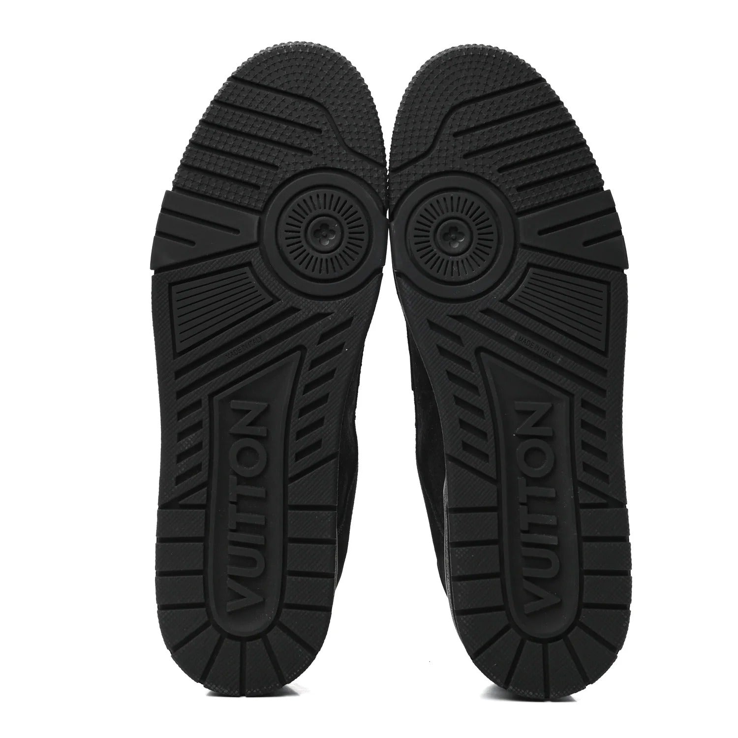 Louis Vuitton Black Suede & Leather Low-Top Sneakers (Pre-Loved)