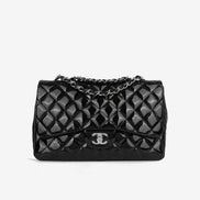 Chanel Jumbo Classic Double Flap Black Patent Leather 
