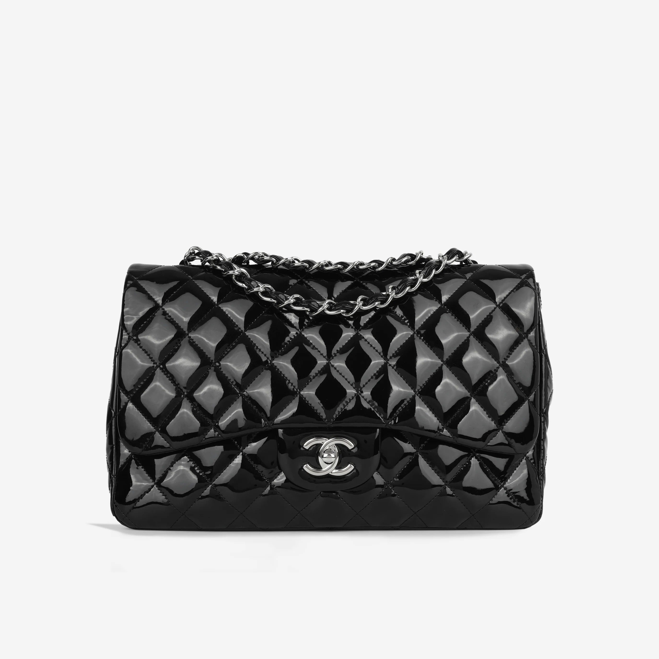 Chanel Jumbo Classic Double Flap Black Patent Leather 