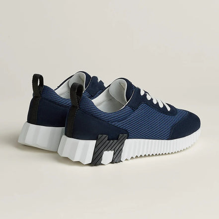 Hermès Bouncing Navy Mesh and Suede Sneakers "Unworn"