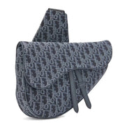 Dior Black & Grey Oblique Jacquard Saddle Bag (Pre-Loved)