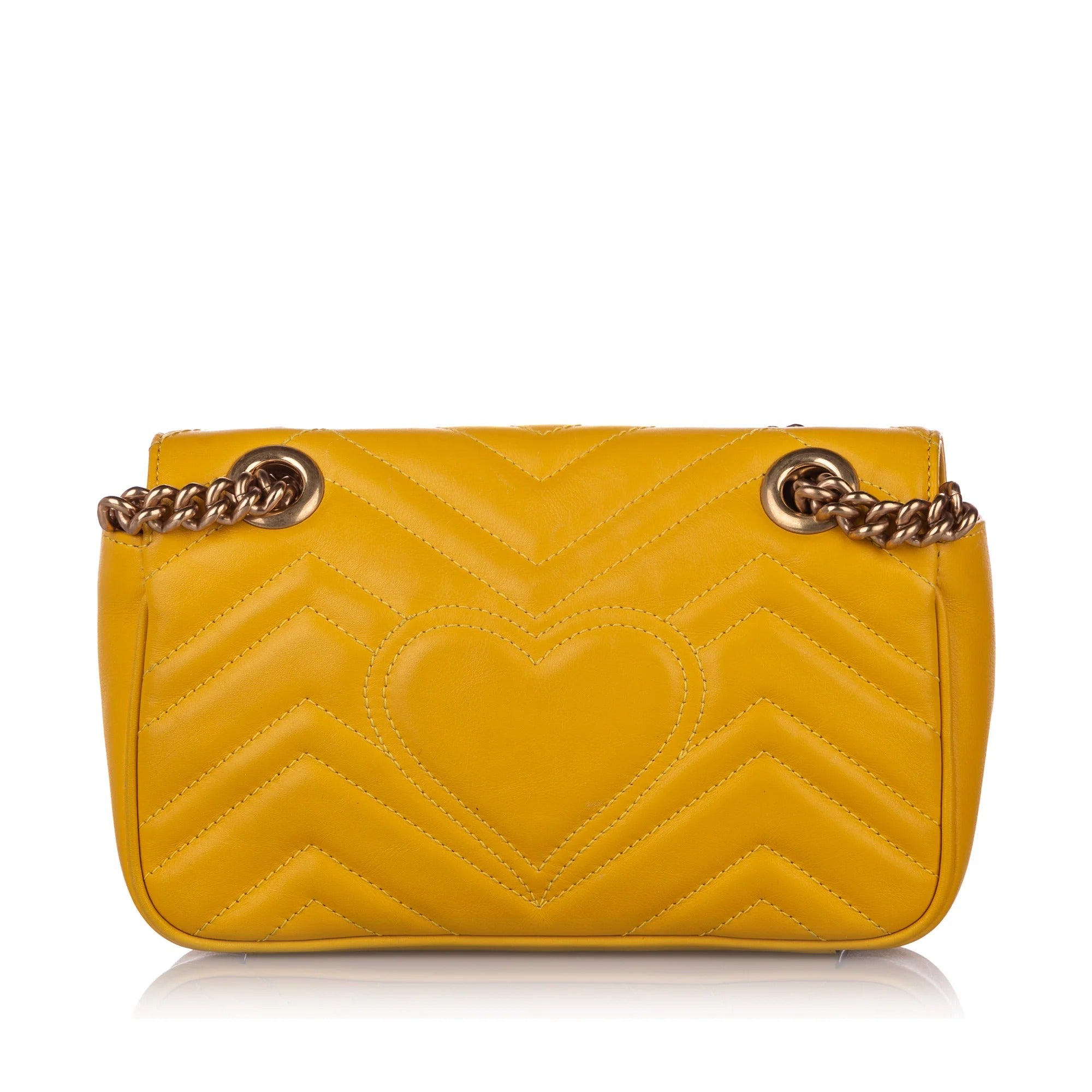 Gucci GG Marmont Matelassé Yellow Leather Mini Bag (Pre-Loved)