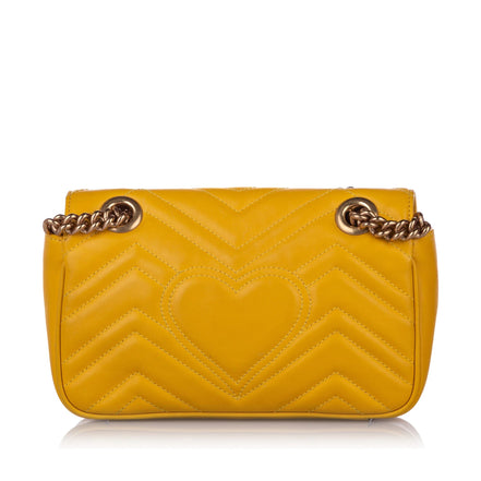 Gucci GG Marmont Matelassé Yellow Leather Mini Bag (Pre-Loved)
