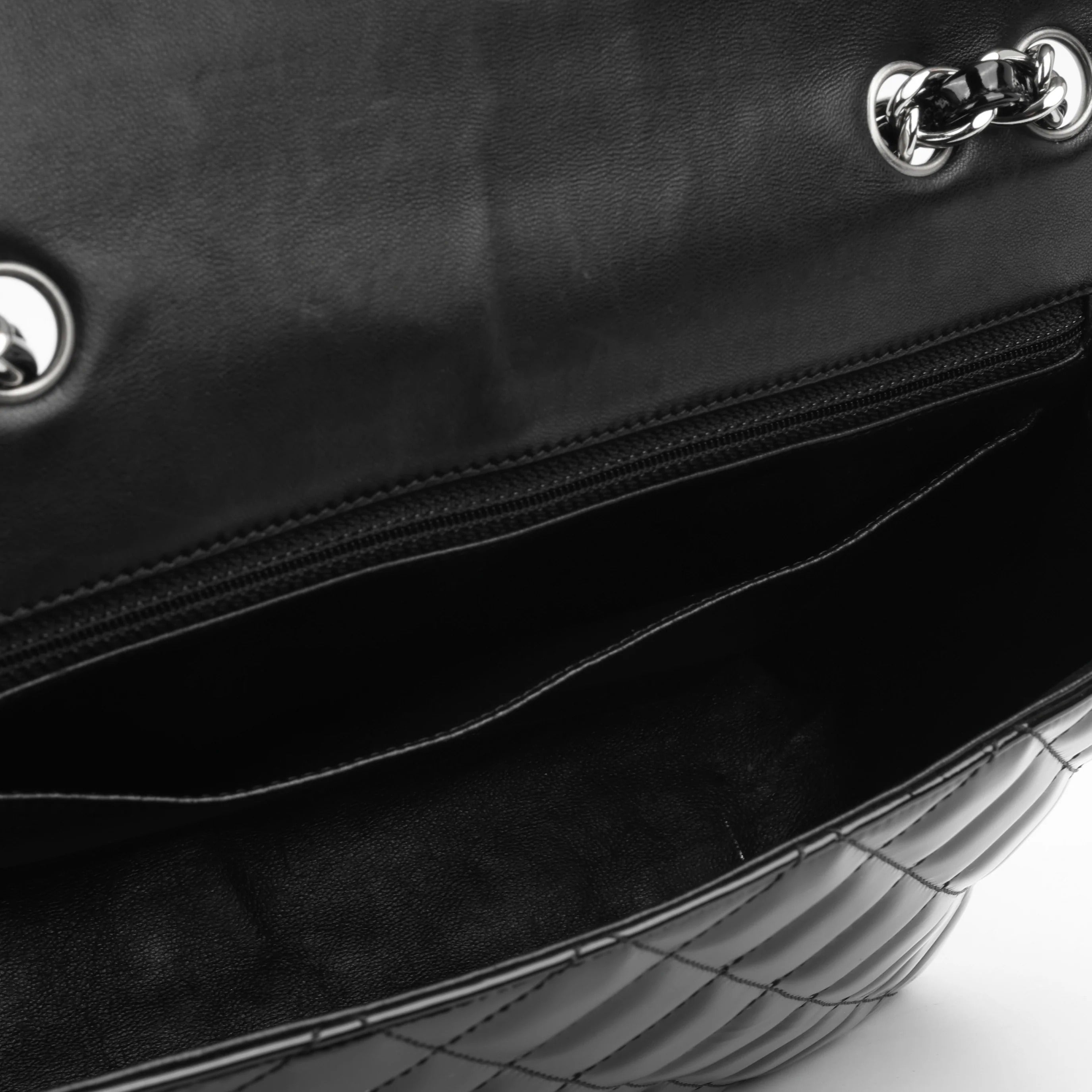 Chanel Jumbo Classic Double Flap Black Patent Leather 
