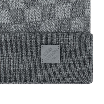 Louis Vuitton Grey Petit Damier Knit Beanie "Unworn"