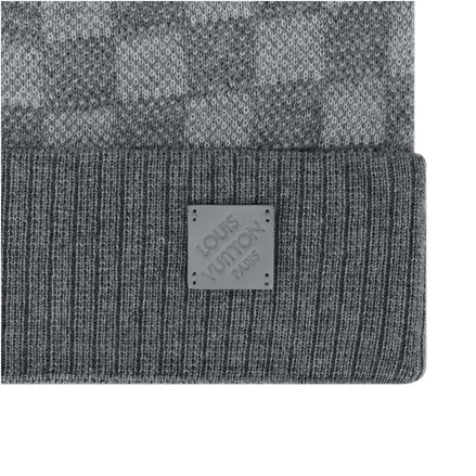 Louis Vuitton Grey Petit Damier Knit Beanie "Unworn"