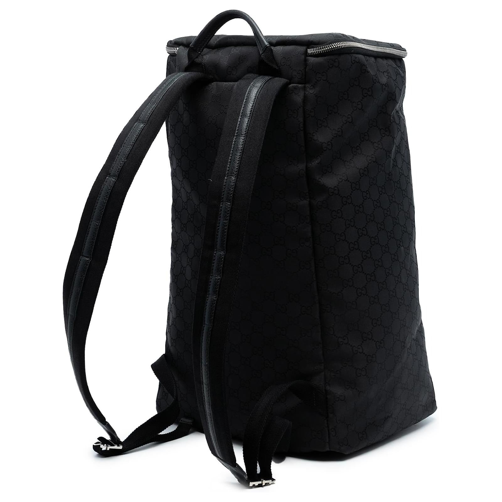 Gucci Black GG Nylon Monogram Backpack 