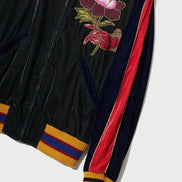 Gucci Multicolor Velvet Floral Appliqué Bomber Jacket (Pre-Loved)