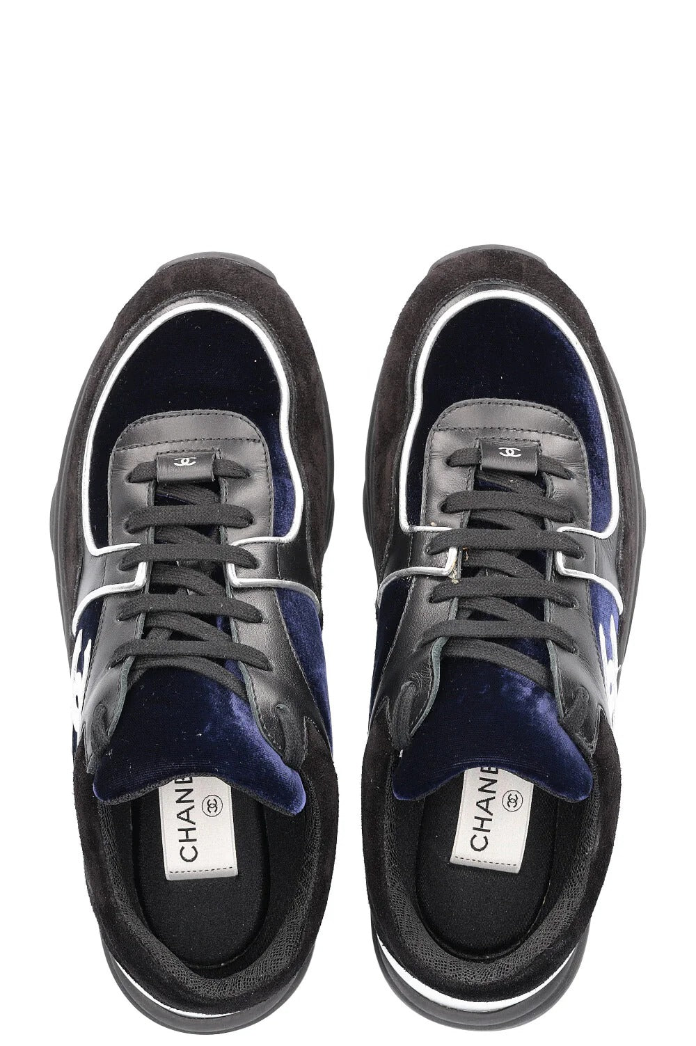 Chanel Velour Runners Black & Silver 