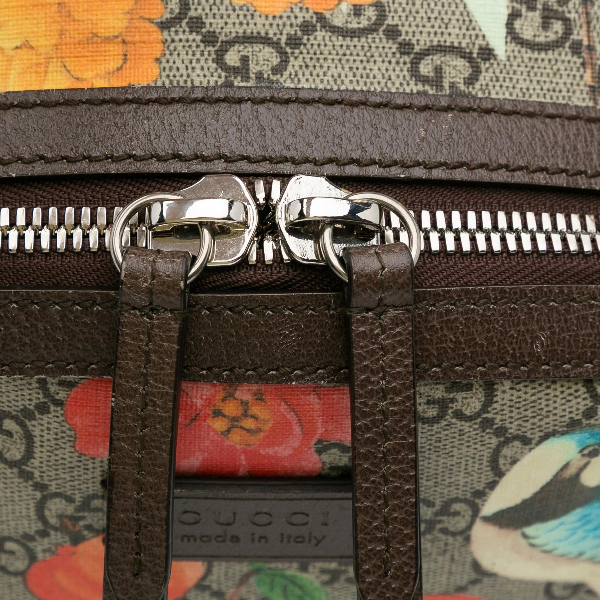 Gucci GG Supreme Tian Floral & Bird Print Backpack (Pre-Loved)